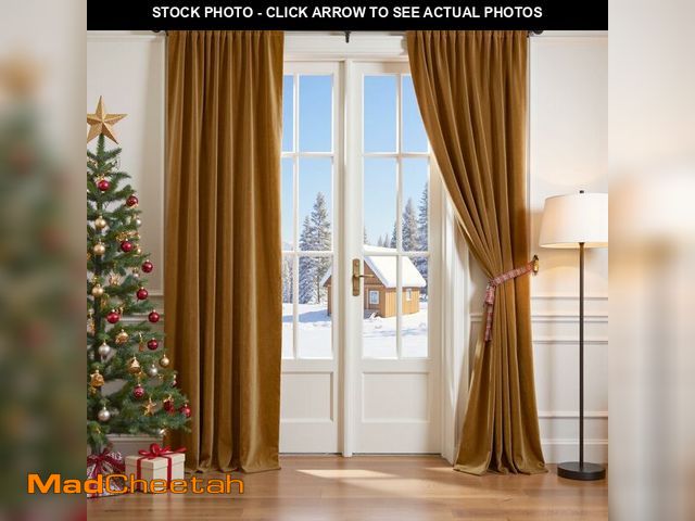 Lot 74-12974398 - Lazzzy Velvet Curtains Brown Blackout Curtains Thermal Insulated Drapes for Bedroom Living Room Dark...