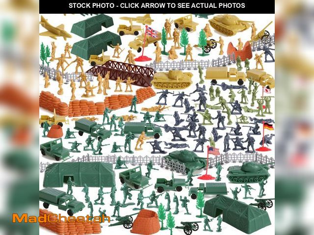 Lot 74-12308247 - IQ Toys Huge 300 Piece Military Base Set, 200 Soldiers &amp; 100 Army Accessories in a Storage Conta...
