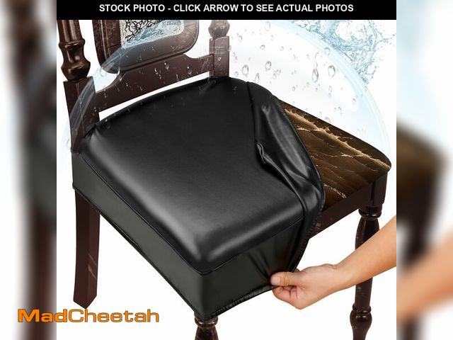 Lot 74-14066552 - WUSOUPU Waterproof Dining Chair Seat Covers Leather Kitchen Seat Covers, Stain Resistant Stretch Cha...