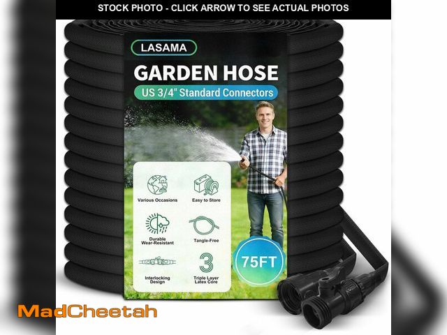 Lot 74-14377463 - 75FT Garden Hose, Lightweight Water Hose, 3/4" Connectors Lawn Hose for Outdoor, Outside Hose for Ya...