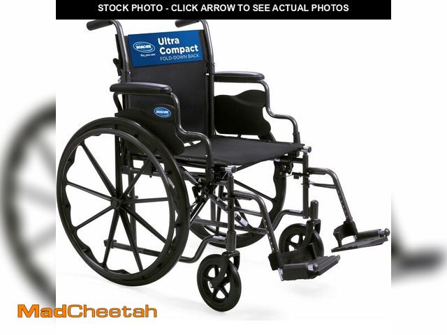 Lot 74-14603162 - Invacare Wheelchair for Adult, Compact Folding Manual Wheel Chair with Flip-Back &amp; Removable Des...