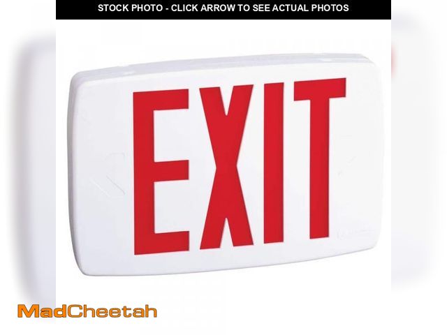 Lot 74-12146753 - Lithonia Lighting Contractor Select LQM Series 120/277-Volt Integrated LED White and Red Exit Sign -...
