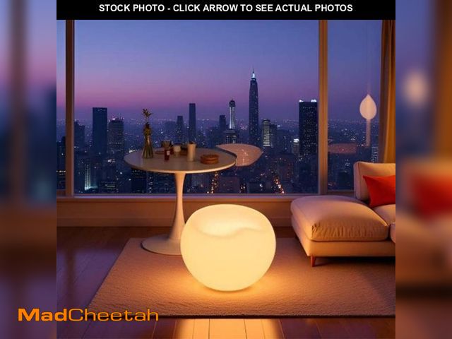 Lot 74-12166988 - 22-inch LED Glow Chair, Illuminated LED Lounger Light Chair w/Remote, 16 Colors Changing Round Glow ...