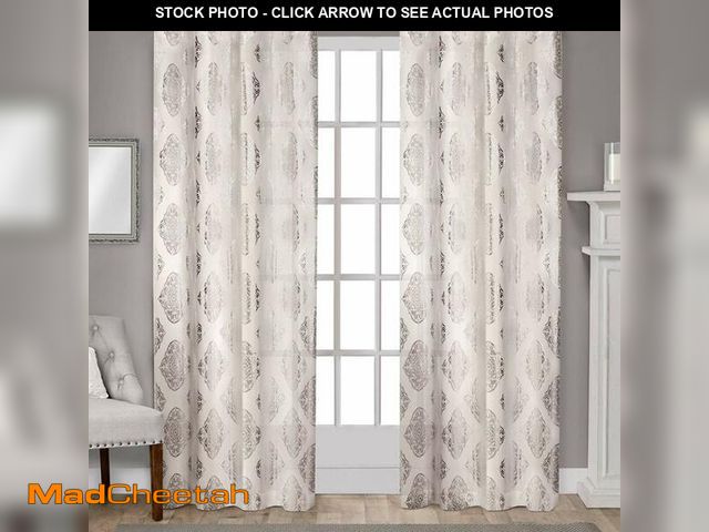 Lot 74-14266871 - Exclusive Home Curtains - EH8246-01 2-96G Augustus Metallic Grommet Top Panel Pair, 54x96, Off-white...