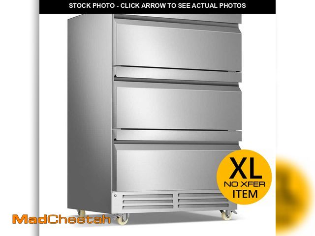 Lot 74-12774455 - SOZT 4.9 cu. ft. 3-Drawer Outdoor Refrigerator Weatherproof Beverage Cooler Fridge in Stainless Stee...