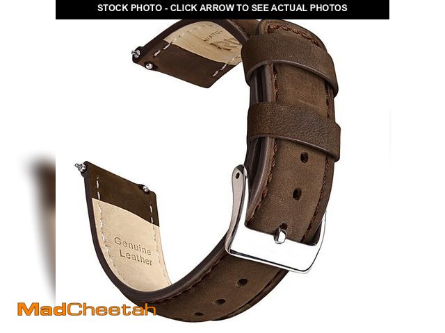 Lot 74-14301690 - Ritche Quick Release Leather Watch Band 18mm 19mm 20mm 21mm 22mm 23mm 24mm Leather Watch Strap, Sadd...