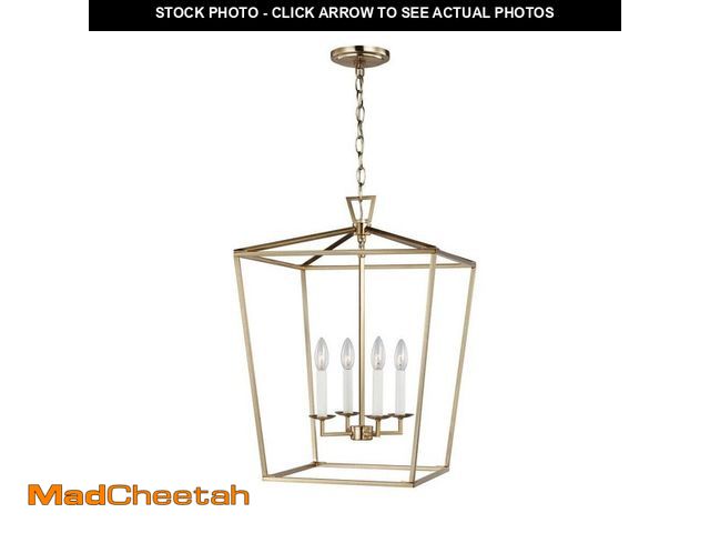 Lot 74-13691153 - Generation Lighting Dianna Medium 4-Light Satin Brass Schoolhouse Pendant Light - UNUSED