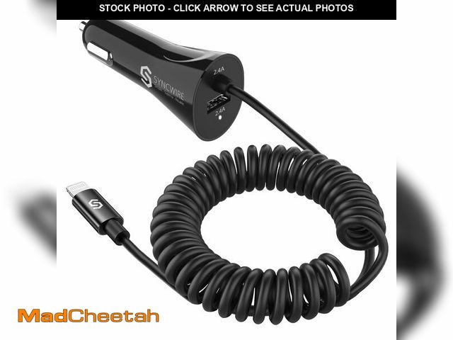 Lot 74-12459767 - Syncwire iPhone Car Charger - Upgrade [Apple MFi Certified] 4.8A/24W Car Charging Adapter with Built...