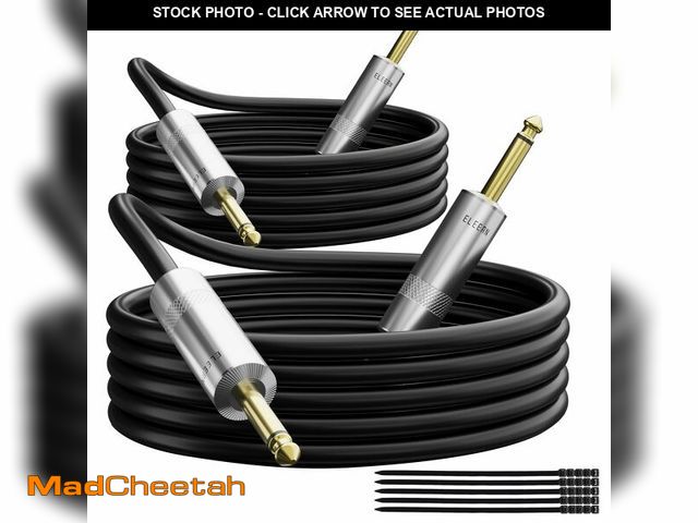 Lot 74-14051901 - Premium 6.35mm Audio Cable 50 Ft/2 Pack, 1/4 Inch TS Instrument Professional Speaker Cord, Mono Jack...