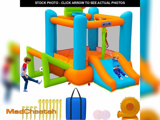 Lot 74-12562333 - Sportspower My 1st Bounce House with Soccer Goal &amp; Basketball Hoop, Ages 3-8, Durable, ASTM Cert...