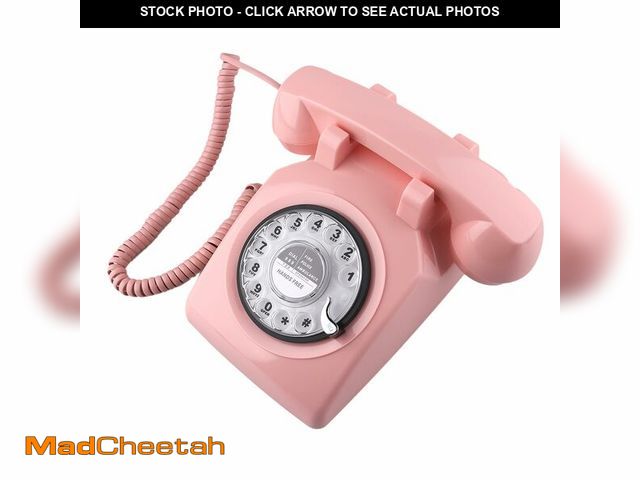 Lot 74-12717116 - SIXDEFLY Retro Telephone, Classic Landline Telephone Vintage Old Fashioned Corded Telephone with Red...