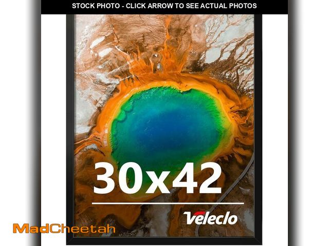 Lot 74-14601915 - 28x40 Picture Frame for Wall Display, 28x40 Black Picture Frame with Shatter Resistant Plexiglass, S...