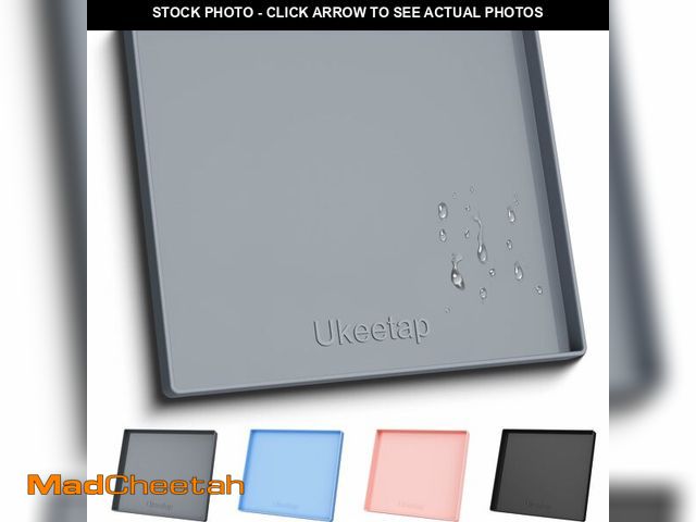 Lot 74-13631188 - ukeetap Extra Thick Silicone Mat Waterproof with Raised Edge 22" x 19", Under Sink Mat for Kitchen &...