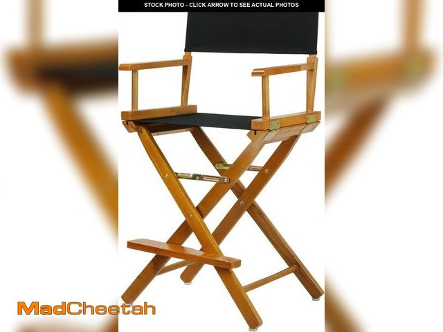 Lot 74-12398897 - Casual Home Director's Chair ,Honey Oak Frame/Black Canvas,24" - Counter Height - UNUSED