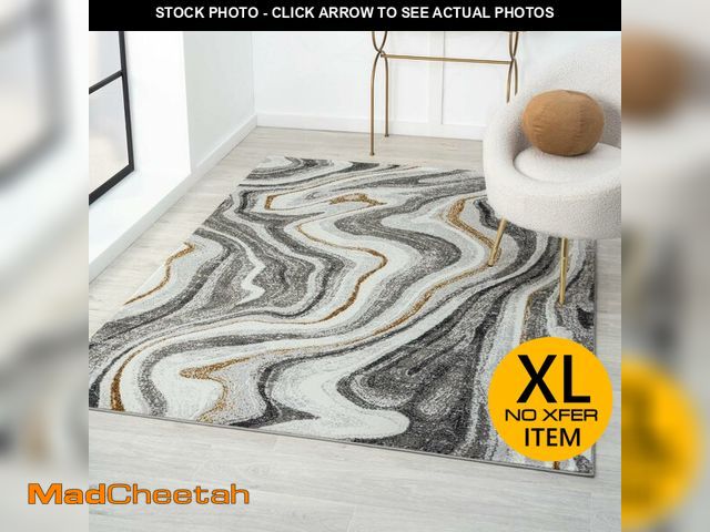 Lot 74-12629082 - LUXE WEAVERS Marble Patterned Abstract Swirl Gray 9x12 Area Rug - UNUSED