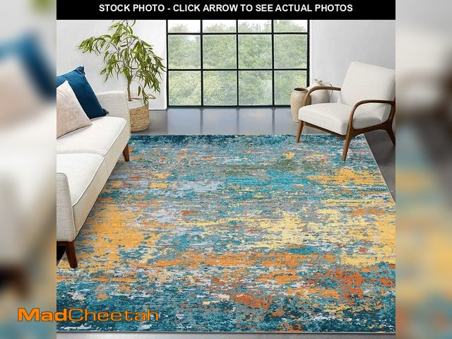 Lot 74-13710434 - ROYHOME 8x10 Modern Abstract Rug Faux Wool Accent Ultra Soft Non Slip Non Shedding Washable Large Ru...