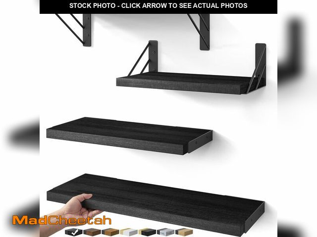 Lot 74-12698627 - BAYKA Wall Mounted Floating Shelves, Wood Floating Wall Shelf for Books &amp; Decor, Small Space-Sav...