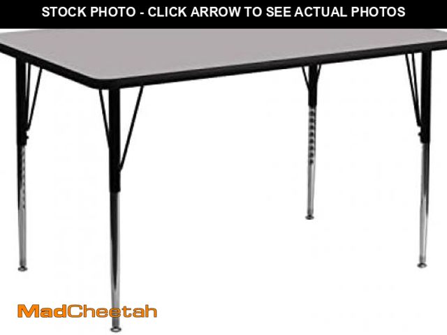 Lot 74-12396651 - (MISSING LEGS) (DAMAGE ON CORNERS) Flash Furniture 24''W x 48''L Rectangular Grey Thermal Laminate A...