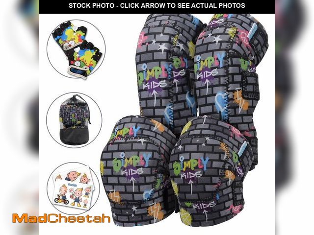 Lot 74-12705880 - Soft-Style Kids Knee and Elbow Pads with Bike Gloves, Flexible Impact-Resistant Gear for Ages 2-11, ...