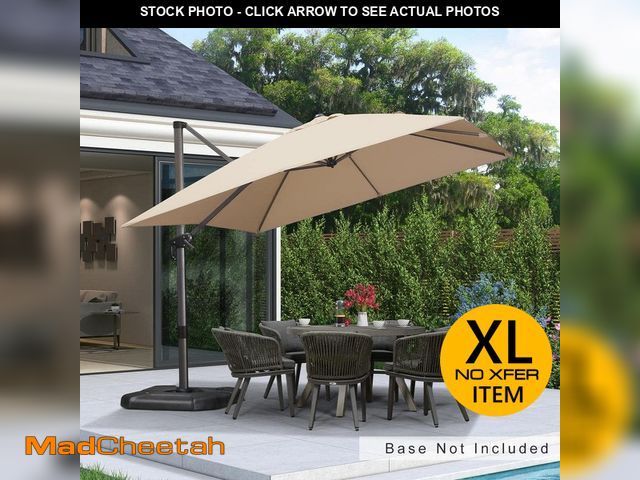 Lot 74-14292962 - PURPLE LEAF 10 ft. Square Aluminum UV-Resistant Outdoor Cantilever Offset 360ÃâÃÂ° Rotation Pati...