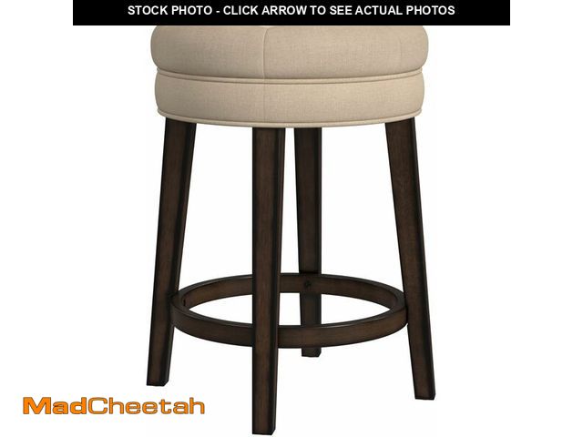 Lot 74-12664363 - Hillsdale Krauss Backless Swivel Counter Stool, Charcoal Gray Finish with Linen Stone Fabric - UNUSE...