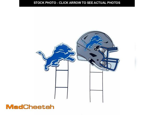 Lot 74-12664577 - Proformance Home NFL Detroit Lions Logo &amp; Helmet 2 Pack Yard Sign Set - USED