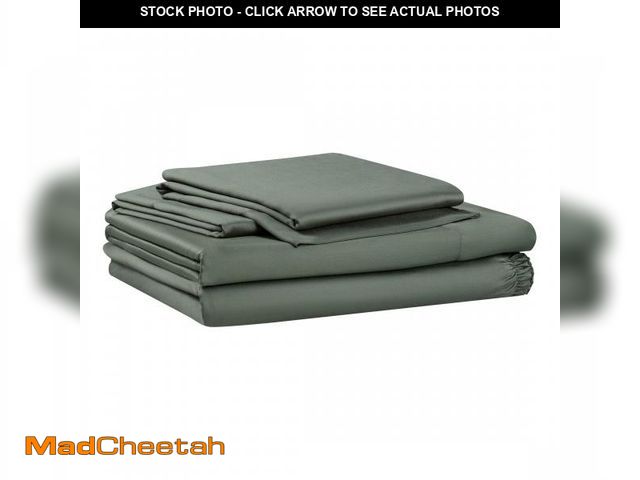 Lot 74-12425912 - Allswell Soft &amp; Silky 4-Piece Green Glaze Viscose from Bamboo Sateen Bed Sheet Set  Queen - UNUS...