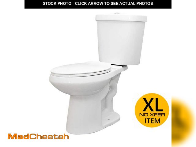 Lot 74-14590823 - Glacier Bay 12 in. Rough In 2-Piece 1.0 GPF/1.28 GPF Dual Flush Elongated Toilet in White, Seat Incl...