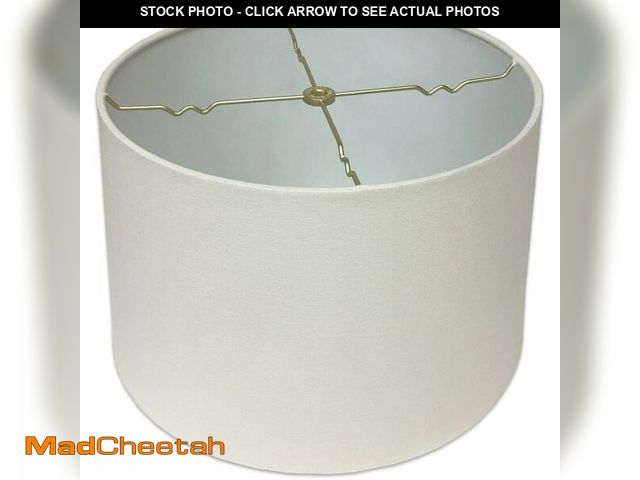 Lot 74-13733973 - Royal Designs Shallow Drum Hardback Lamp Shade, Linen Eggshell, 15 x 16 x 10 - UNUSED