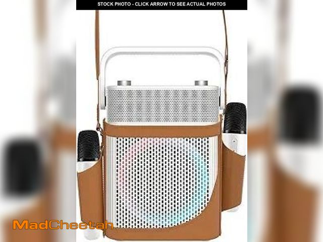 Lot 74-12129181 - Karaoke Machine for Adults with 2 UHF Wireless Microphones with Leather Bag, IPX4 Waterproof Portabl...