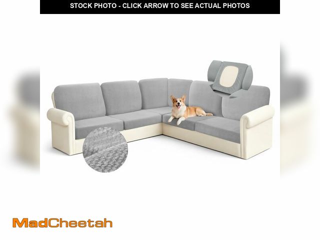 Lot 74-13540201 - Arfntevss Sectional Couch Covers L Shape 5 Seat Couch Cushion Covers Stretch Corner Sectional Sofa C...