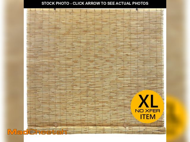 Lot 74-12773103 - Radiance Natural Cordless Light Filtering Bamboo Reed Blind Interior/Exterior Manual Roll-Up Shade 7...