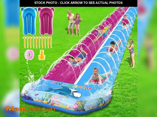 Lot 74-12679285 - VEEST 33 FT Extra Long Water Slides for Kids Adults, Giant Double Lawn Water Slip Heavy Duty with 2 ...