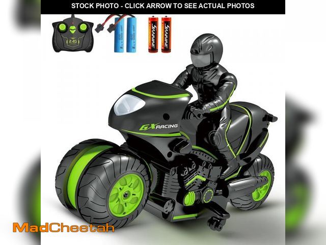 Lot 74-12441469 - RC Motorcycle, Remote Control Motorcycle Toy for Kids, 2 Rechargeable Batteries for 50 Mins Playtime...