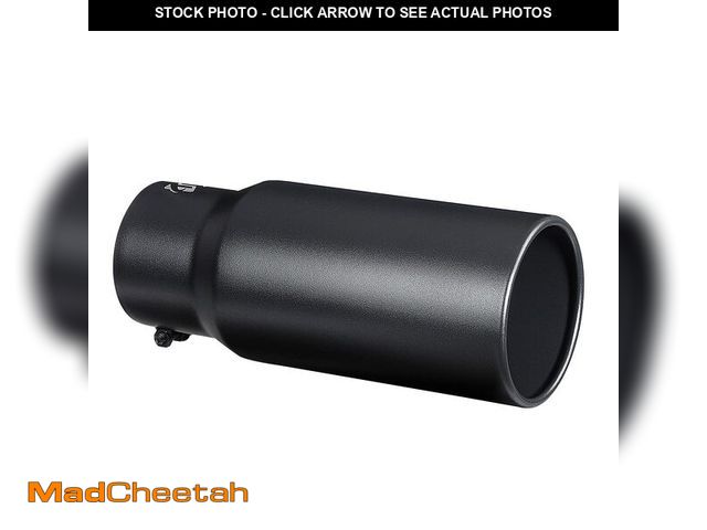 Lot 74-13540853 - Black Exhaust tip - 4'' Inlet Bolt on Design- Black Coated Stainless Steel Car Muffler Tips 4" ID x ...