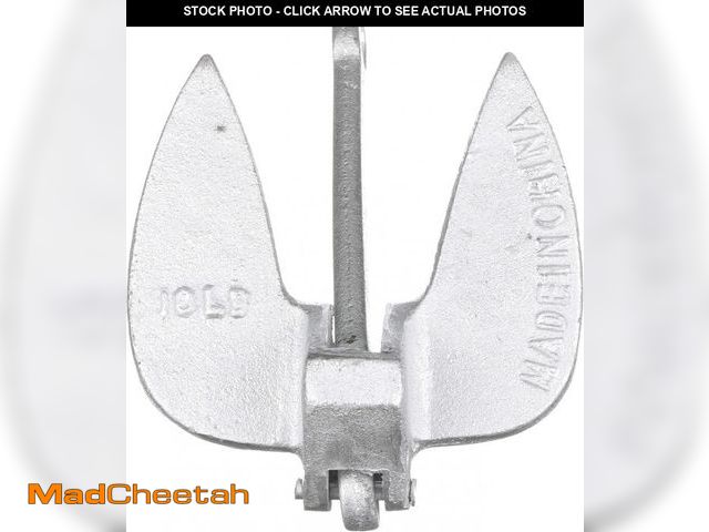 Lot 74-12095912 - Attwood 9935-1 Cast Iron Navy Anchor, 20-Pounds, Aluminum-Plated Silver Finish - UNUSED