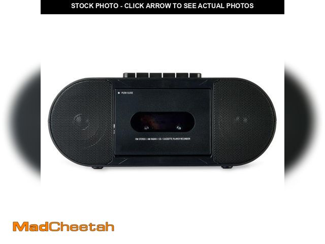 Lot 74-12425984 - onn. Portable CD/Cassette Boombox with Bluetooth Wireless Technology, Black - UNUSED