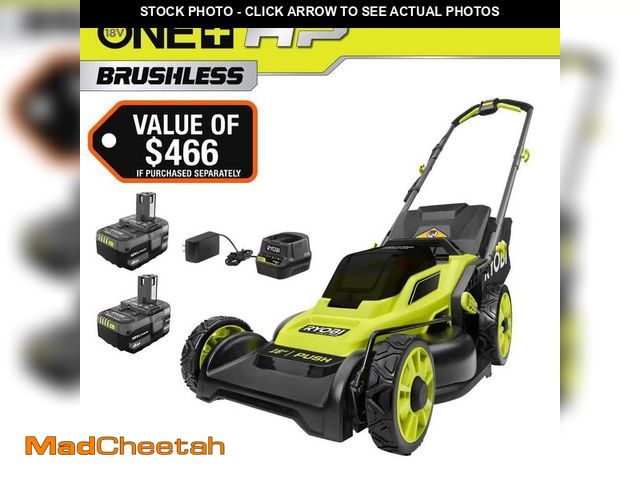 Lot 74-14255796 - RYOBI ONE+ HP 18V Brushless 16 in. Cordless Battery Walk Behind Push Lawn Mower with (2) 4.0 Ah Batt...