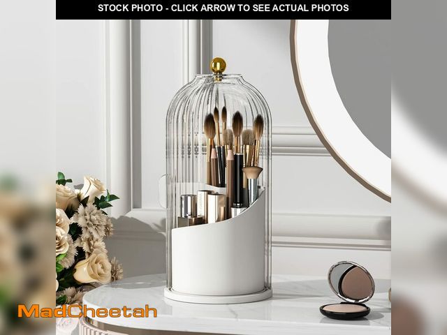 Lot 74-14274542 - YOOLENS Makeup Brush Holder with Lid 360 Rotating Clear Dustproof Make Up Organizers for Vanity Bath...