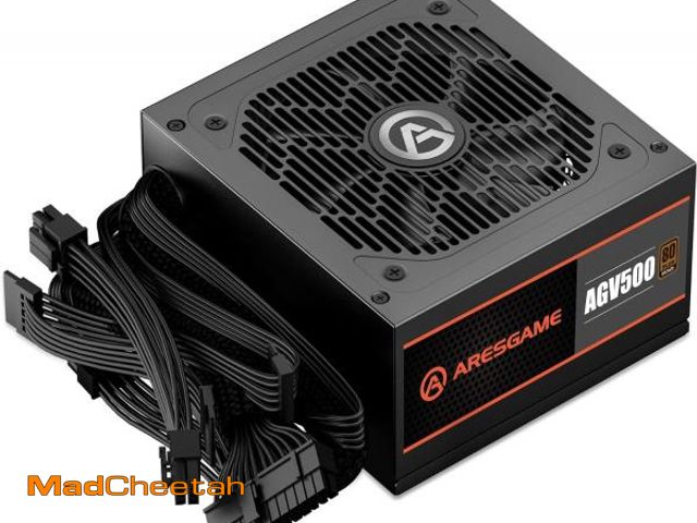 Lot 74-12047639 - ARESGAME AGV Series 500W Power Supply, 80 Plus Bronze Certified, Non Modular Power Supply, 5 Year Wa...