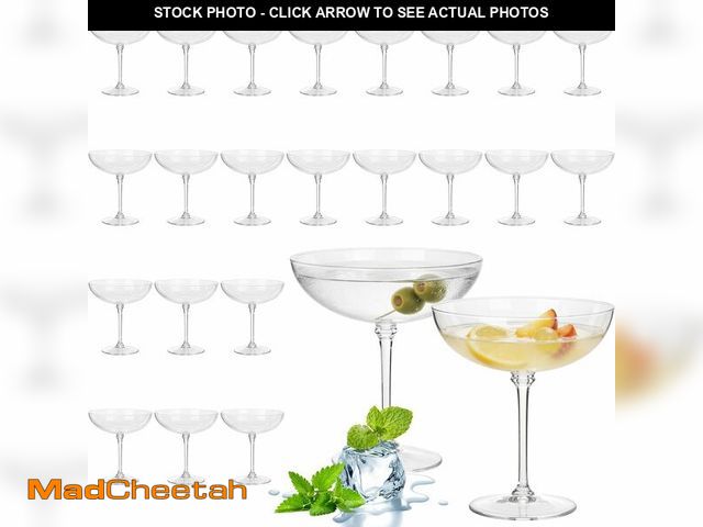 Lot 74-13545212 - LemonRoad 24 Pcs Detachable Martini Glasses 9oz Disposable Plastic Coupe Cocktail Dessert Glassware ...
