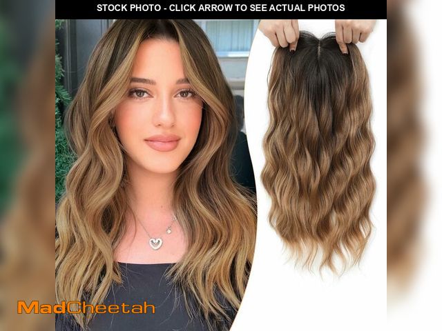 Lot 74-14270998 - PANEWAY Hair Toppers for Women 16 Inch Synthetic Wavy Clip in Topper Wiglet, Natural Dark Brown Root...