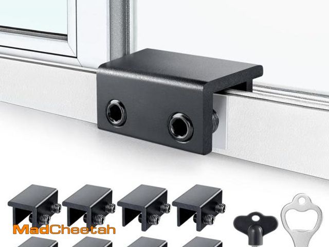 Lot 74-12334221 - ZRFCXE Window Locks,8 Pack Sliding Window Locks with Key for Vertical &amp; Horizontal Sliding Windo...