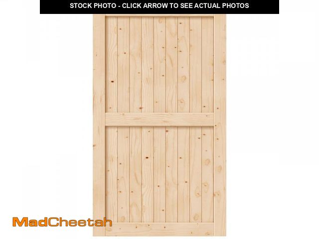 Lot 74-12131701 - EaseLife 54in x 84in Sliding Barn Wood Door,Interior Doors,DIY Assemblely,Solid Natural Spruce Panel...