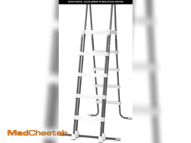 Lot 74-12260769 - Intex 28077E Heavy Duty Deluxe Pool Ladder with Removable Steps for 52 Inch Depth Above Ground Pools...
