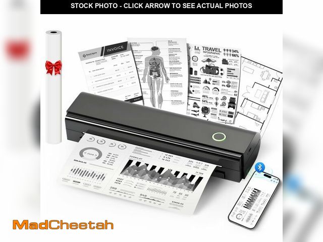 Lot 74-13628125 - NDYIN Portable Printers Wireless for Travel, N80 Wireless Thermal Printer Bluetooth Inkless Printer ...