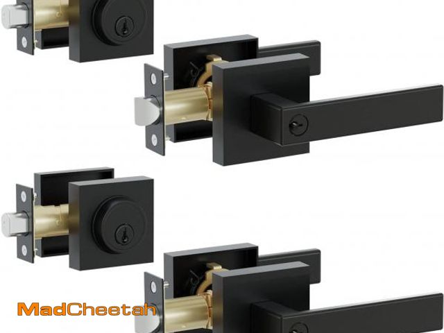 Lot 74-12436206 - Front Door Lock Set,Keyed Alike Heavy Duty Exterior Door Lock Set,Entry Door Handle and Single Cylin...