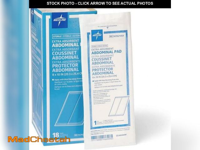 Lot 74-12367674 - Medline Sterile Abdominal Pads, 8 in x 10 in (360/case) - UNUSED