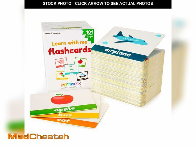 Lot 74-12714028 - LearnWorx 101 Baby Flash Cards for Toddlers 1-3 | Award Winning First Words Toddler Flash Cards | Sp...