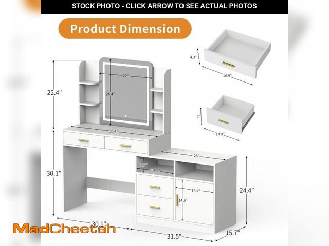 Lot 74-12387604 - Pamapic Vanity with Mirror - UNUSED
